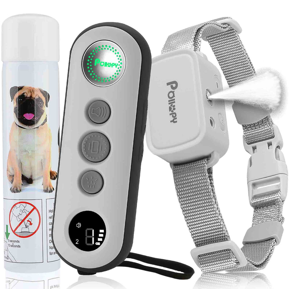 POIIOPY citronella collar remote demonstrates humane training for better leash manners.