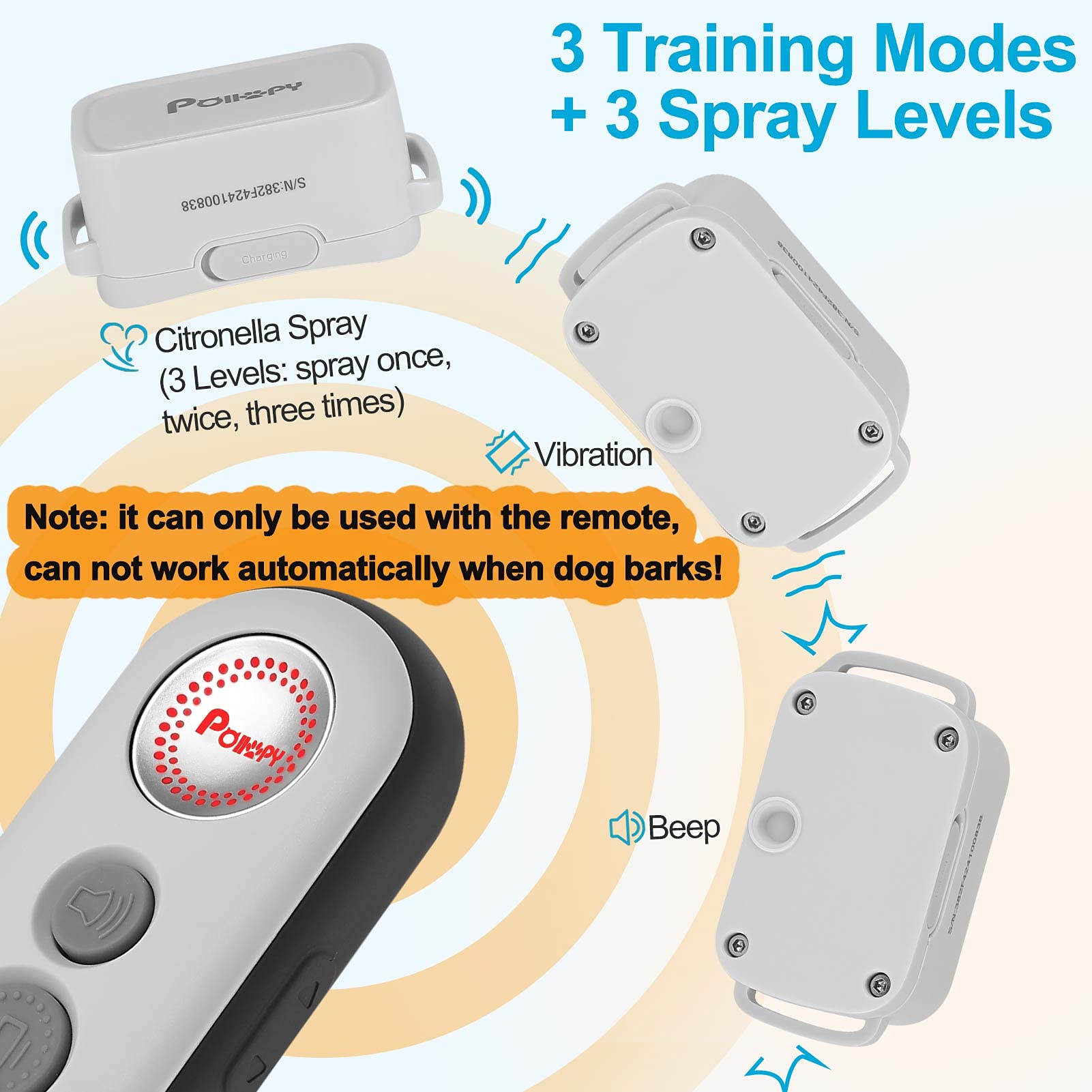 POIIOPY remote range visualization shows 1000 ft reach for on-walk control.