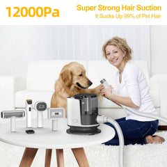 Poit dog grooming vacuum with five accessories demonstrates versatile grooming kit.