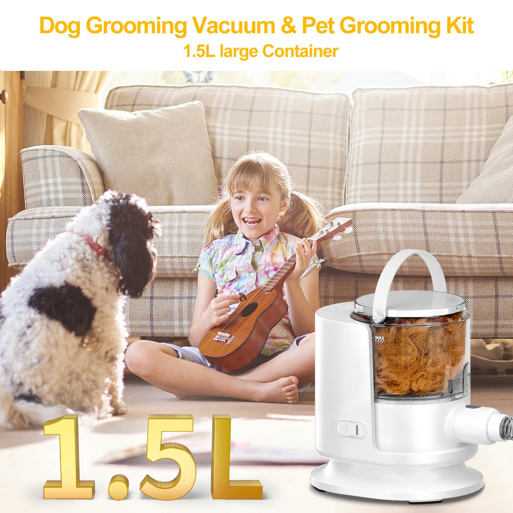 Poit dog grooming vacuum dust cup removable for quick, mess-free disposal.