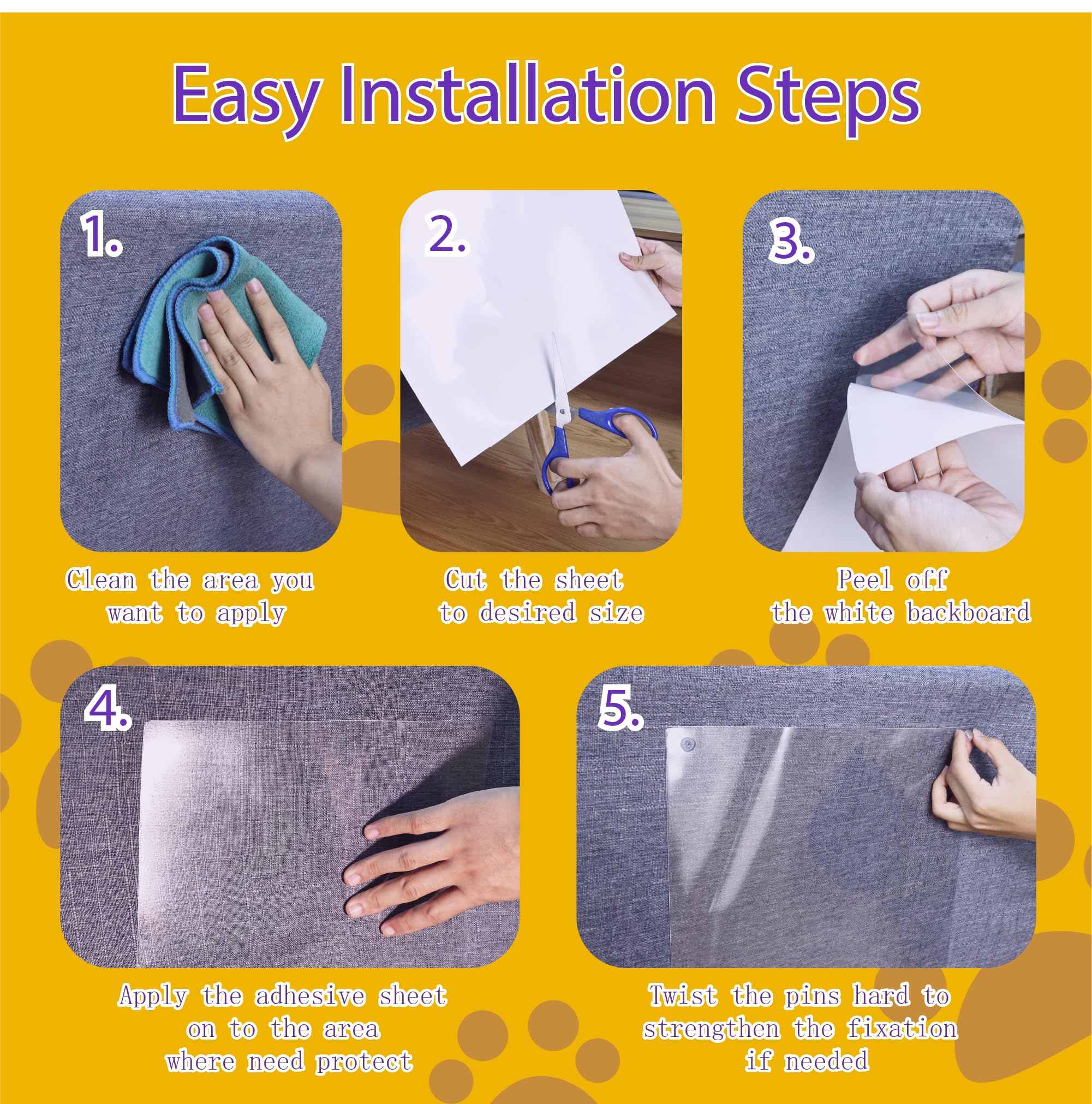 Polamg Anti-Cat Scratch Protector durable film resists kitten claws during playtime