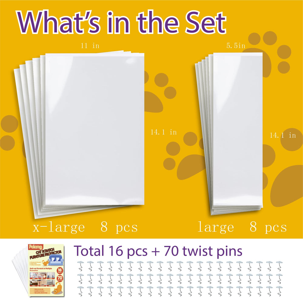 Polamg Anti-Cat Scratch Protector tape closeup highlighting strong adhesion for no-residue couch protection