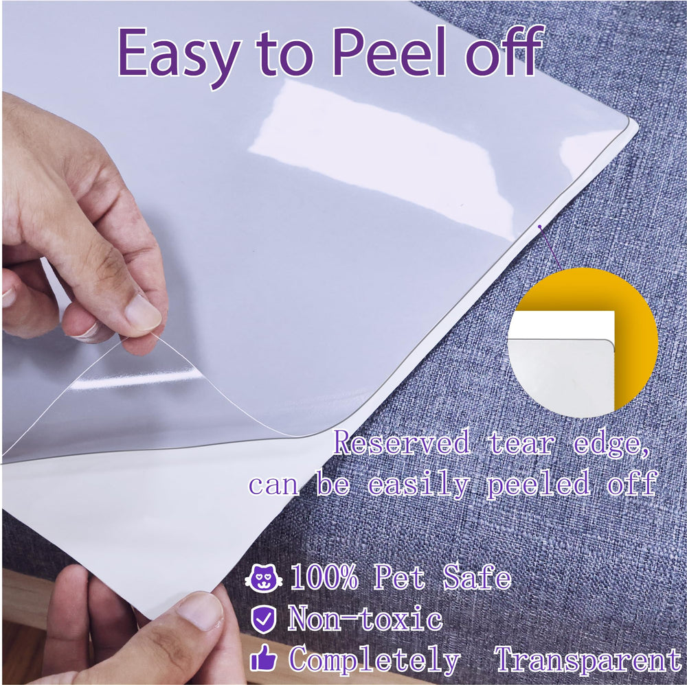 Polamg Anti-Cat Scratch Protector transparent install preserves furniture aesthetics