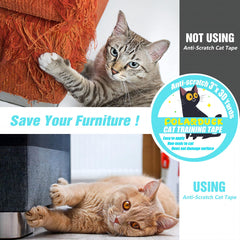 Polarduck clear cat tape on couch blends with decor.