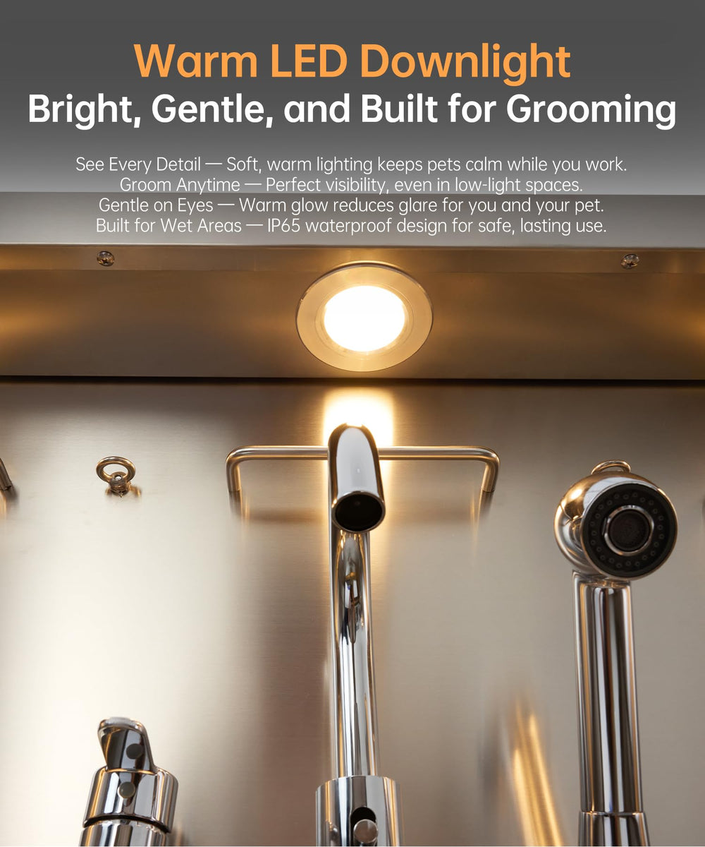 POLIMO LED light enhances visibility for safer grooming sessions