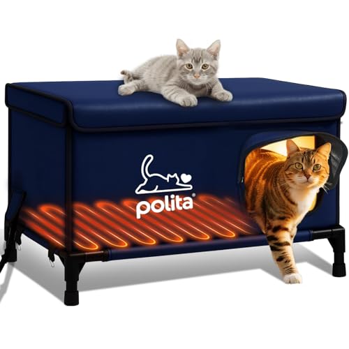 Polita rugged-heated-cat-house-outdoor-winter keeps outdoor cats warm
