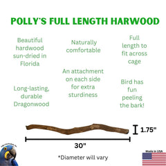 Polly's perch attached at both ends allows secure cage installation