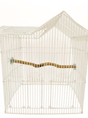 Polly's perch with double-end mount plates for secure cage attachment.