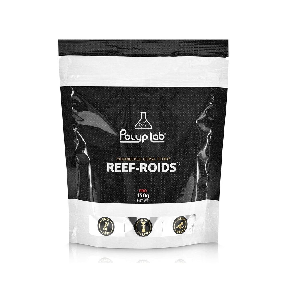 Polyp Lab Polyplab Reef-Roids in an aquarium demonstrates targeted support for filter-feeding corals.