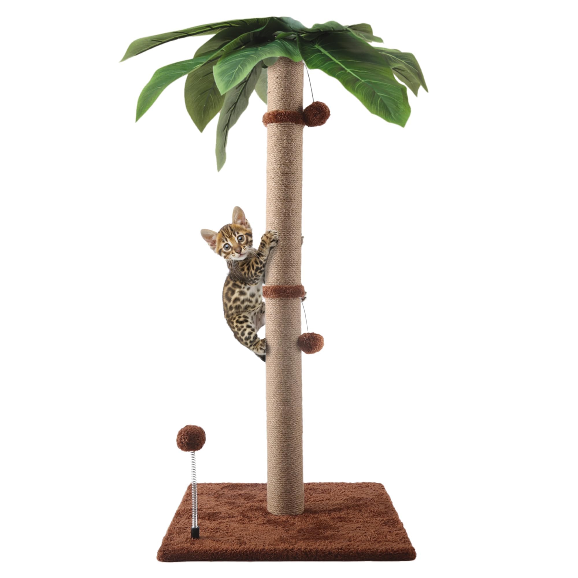 Pomesea cat scratching post 34-inch tall, sturdy for energetic indoor cats.