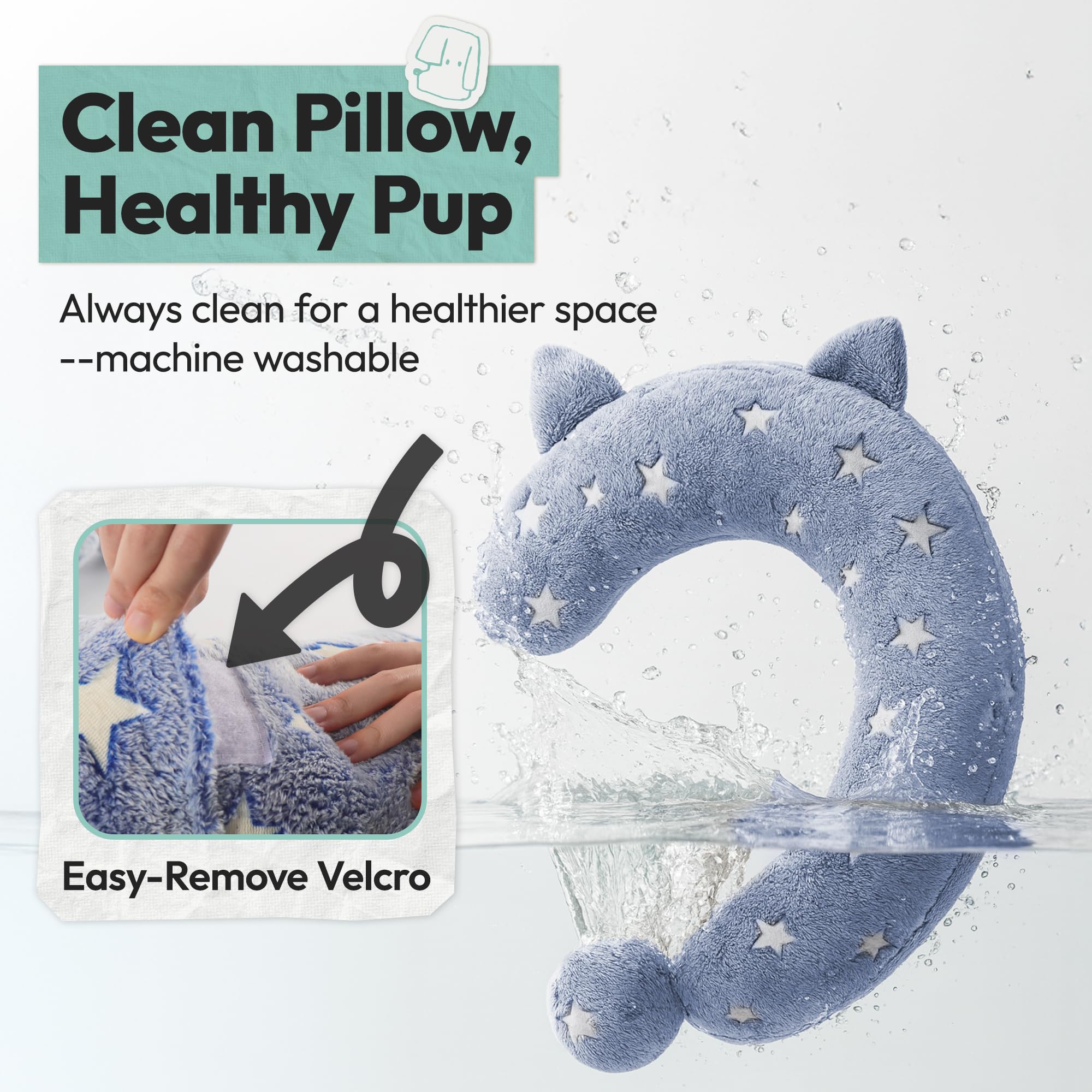 POMESEA Glow-blue-lit pillow in family setting suggests kid and pet-friendly evenings.