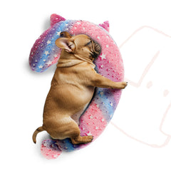 POMESEA dog calming pillow glow pink lit in darkness for soothing nighttime comfort
