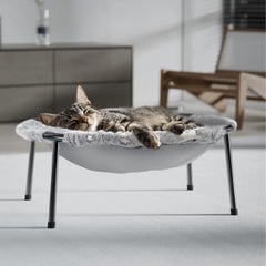 POMESEA Elevated Cat Bed showcases dual-sided comfort for year-round lounging.