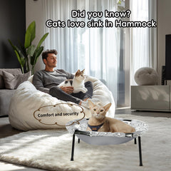 POMESEA Elevated Cat Bed provides steel-strong support for up to 66 lbs.