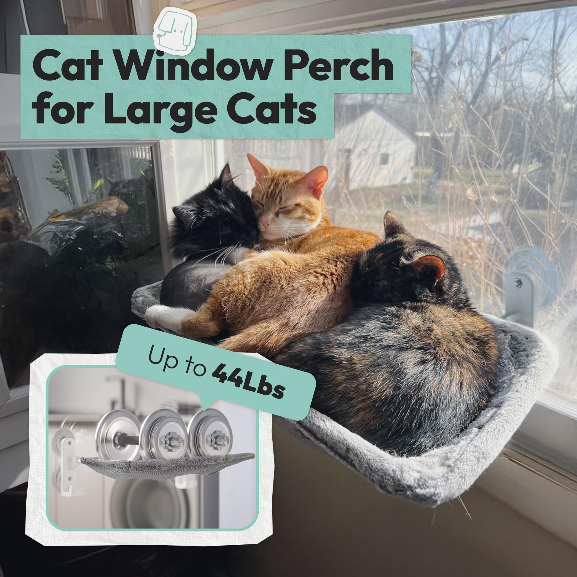 POMESEA four-suction cups ensure sturdy attachment for confident perching.