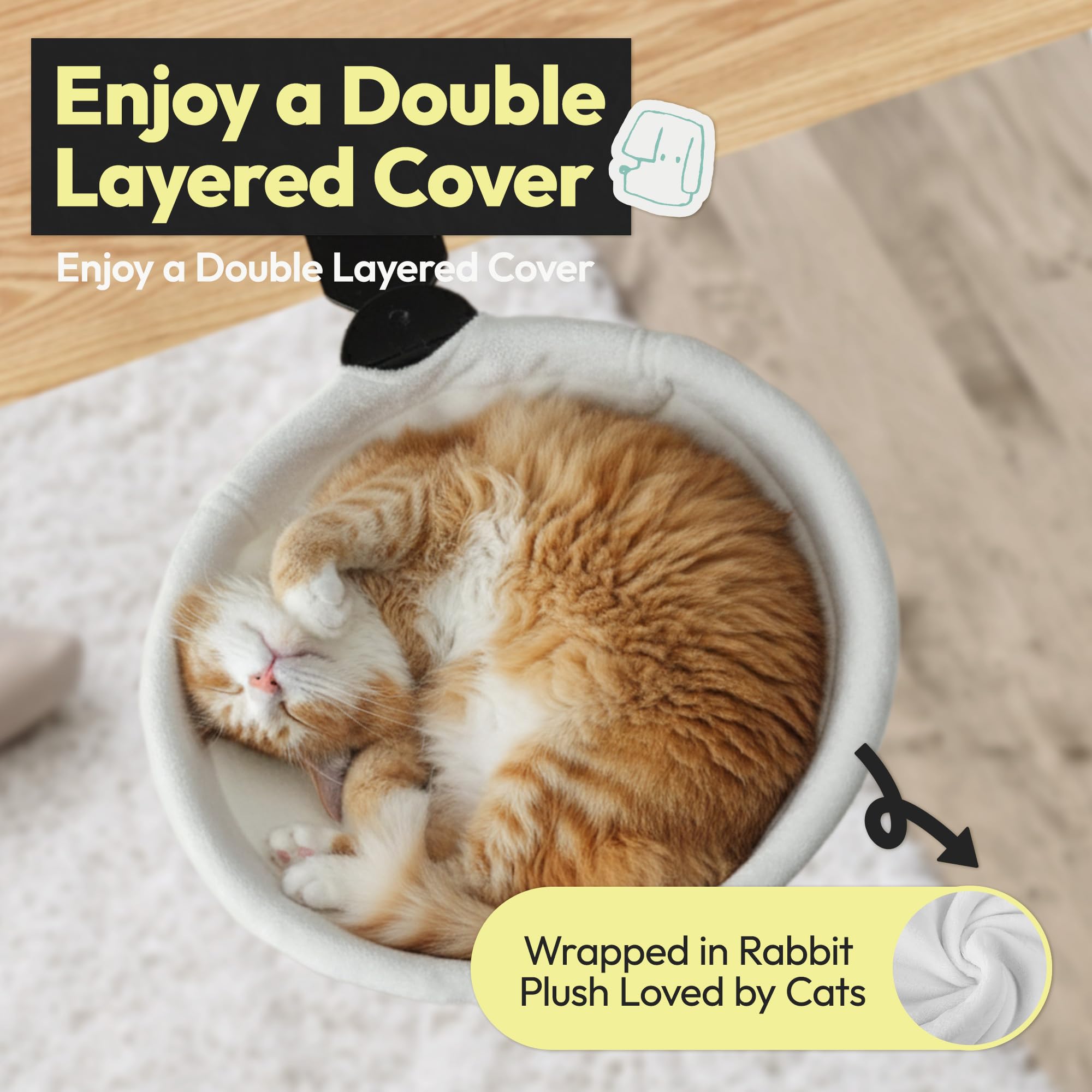 POMESEA machine-washable mat helps keep fur odor-free for a tidy desk.