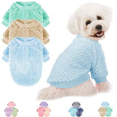 POMIU dog sweater in ice blue showing cozy warmth for small dogs