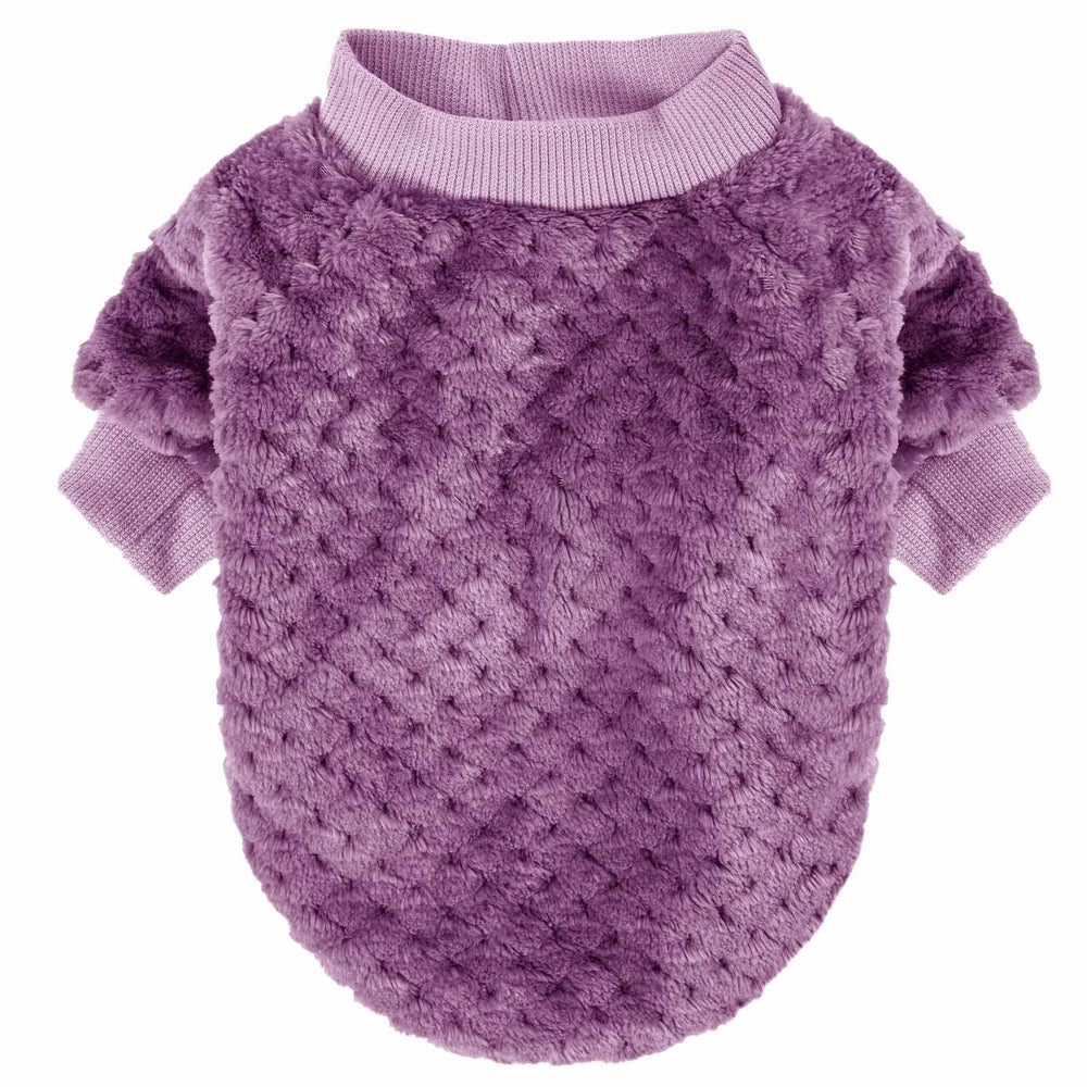 POMIU dog sweater on-pet wear demonstrates easy layering for cold-weather outfits.