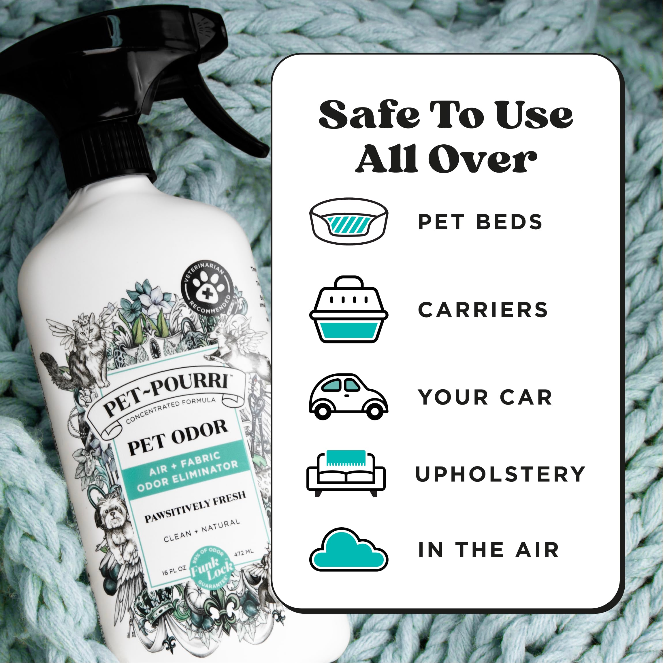 Poo-Pourri Pawsitively Fresh ingredients label emphasizing natural ingredients.
