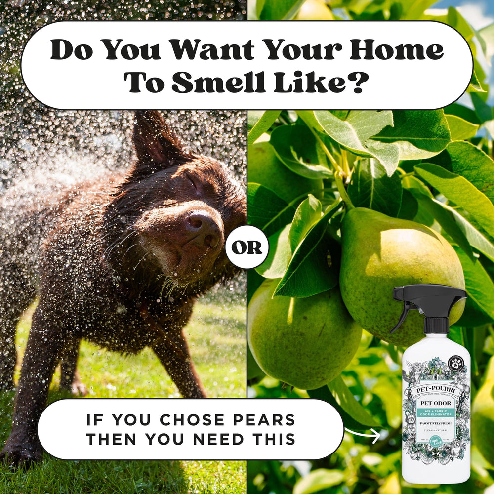 Poo-Pourri Pawsitively Fresh Leaping Bunny certification badge visible on packaging.