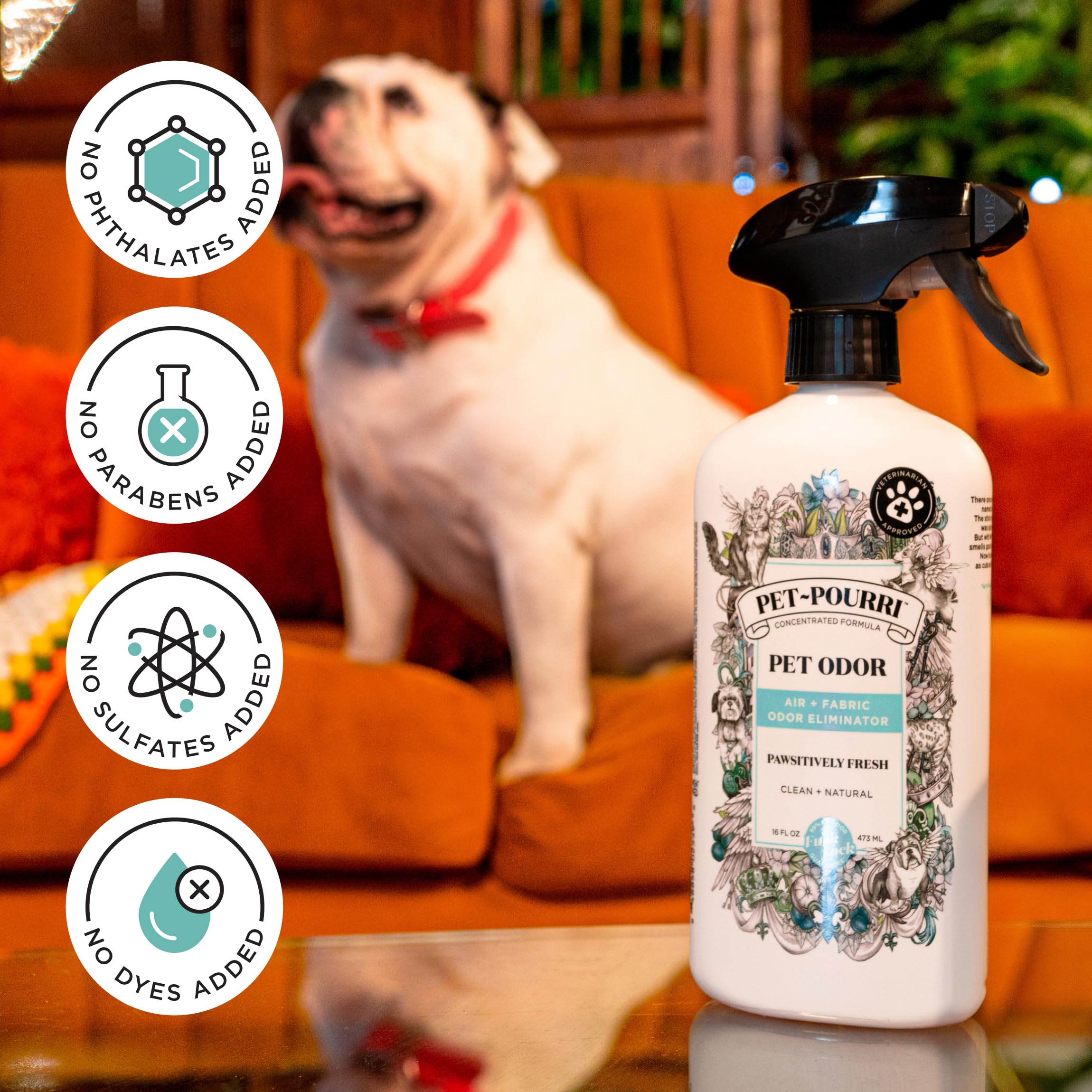 Poo-Pourri Pawsitively Fresh scent profile note of pineapple jasmine pear.