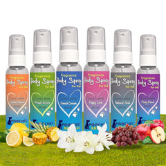 Pooches Aromas Island Sunset dog cologne bottle provides long-lasting refresh between baths.