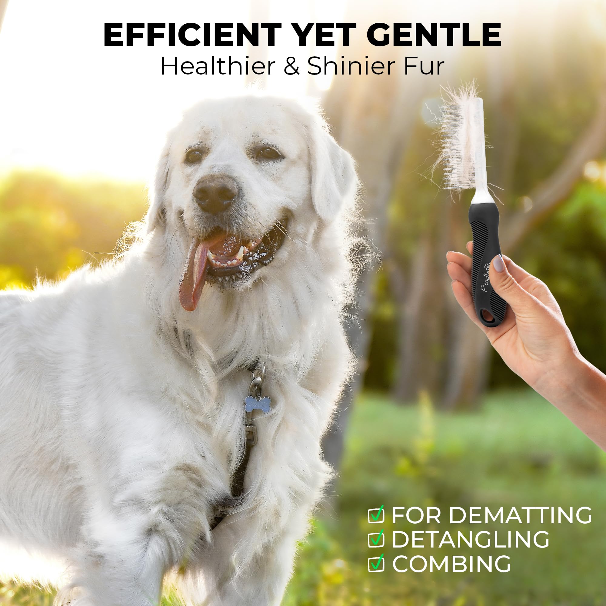 POODLIE mats removal tool accelerates at-home grooming.