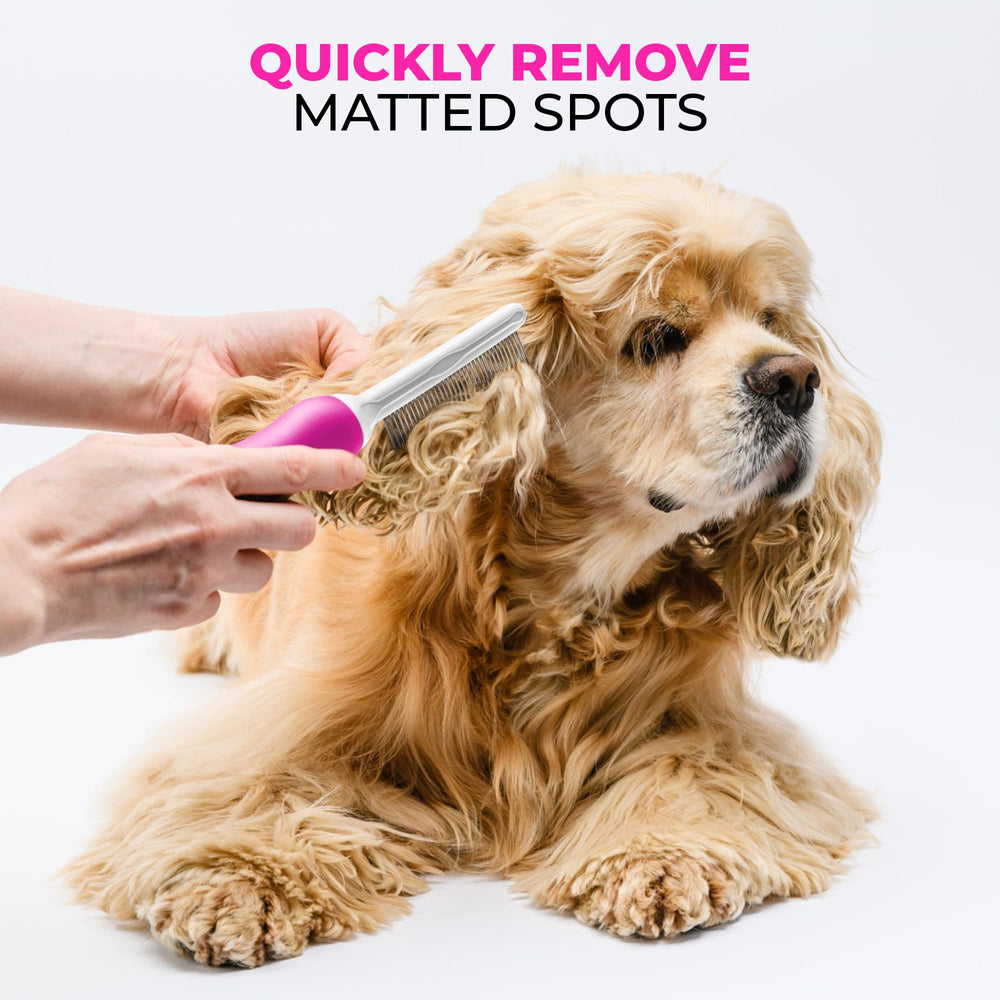 POODLIE detangler with stainless steel teeth for durable knot removal