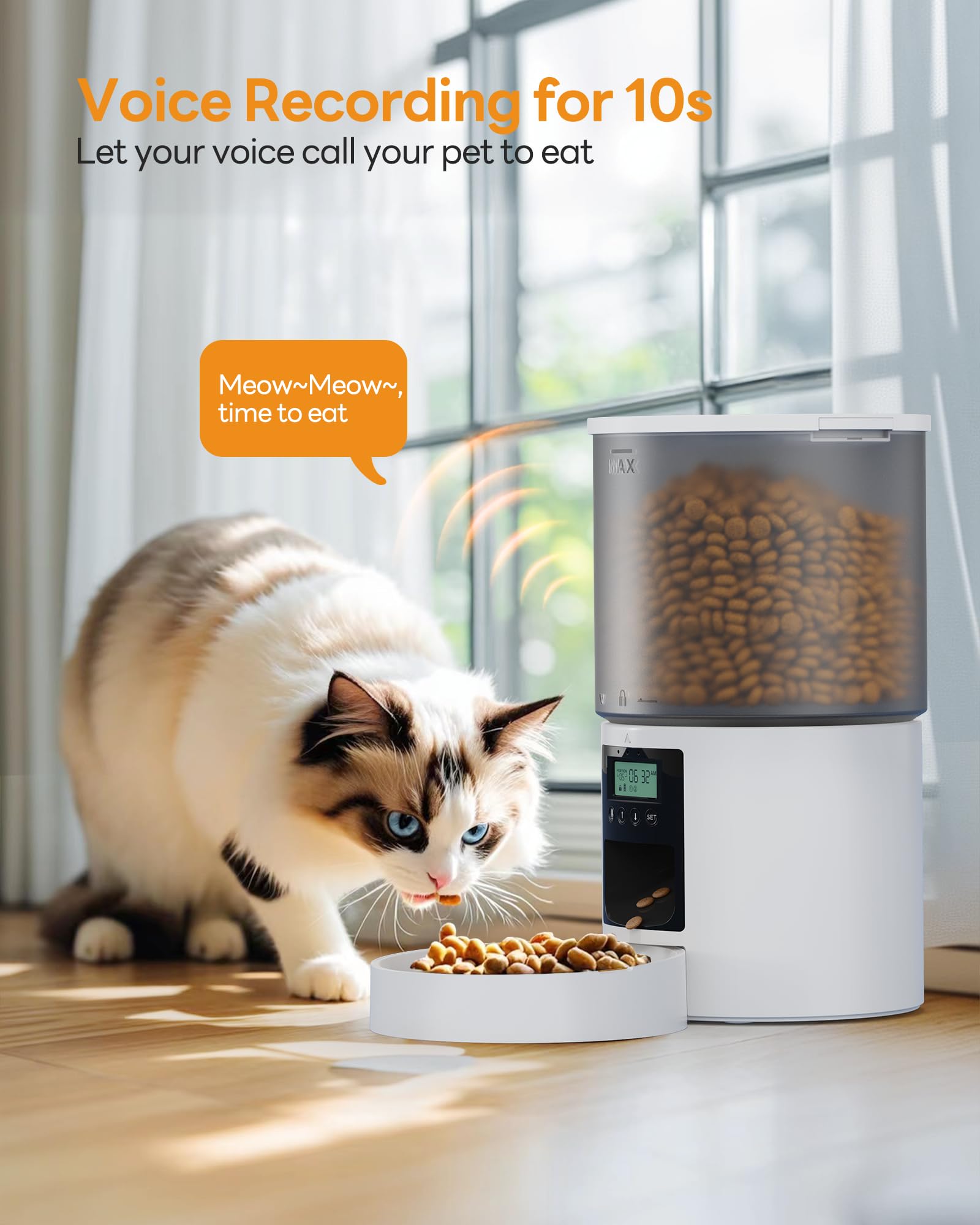 POOEKEN 4L-capacity storage pictured for long-lasting pet meals.