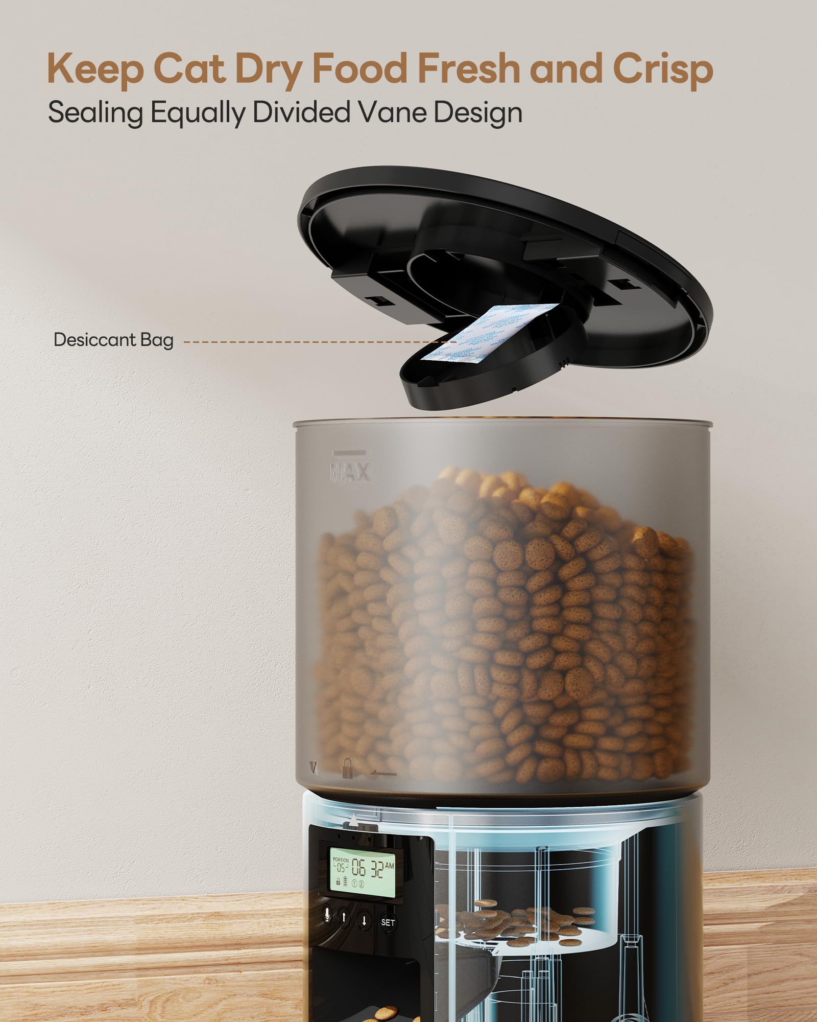 POOEKEN dual-power feeder provides wired or battery power for reliability.