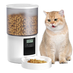 POOEKEN automatic cat feeder front view highlights reliable meal scheduling for pets.