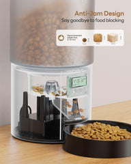 POOEKEN feeder plays a recorded voice to signal feeding time.