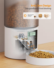 POOEKEN feeder lid with double lock shown to prevent curious spills.
