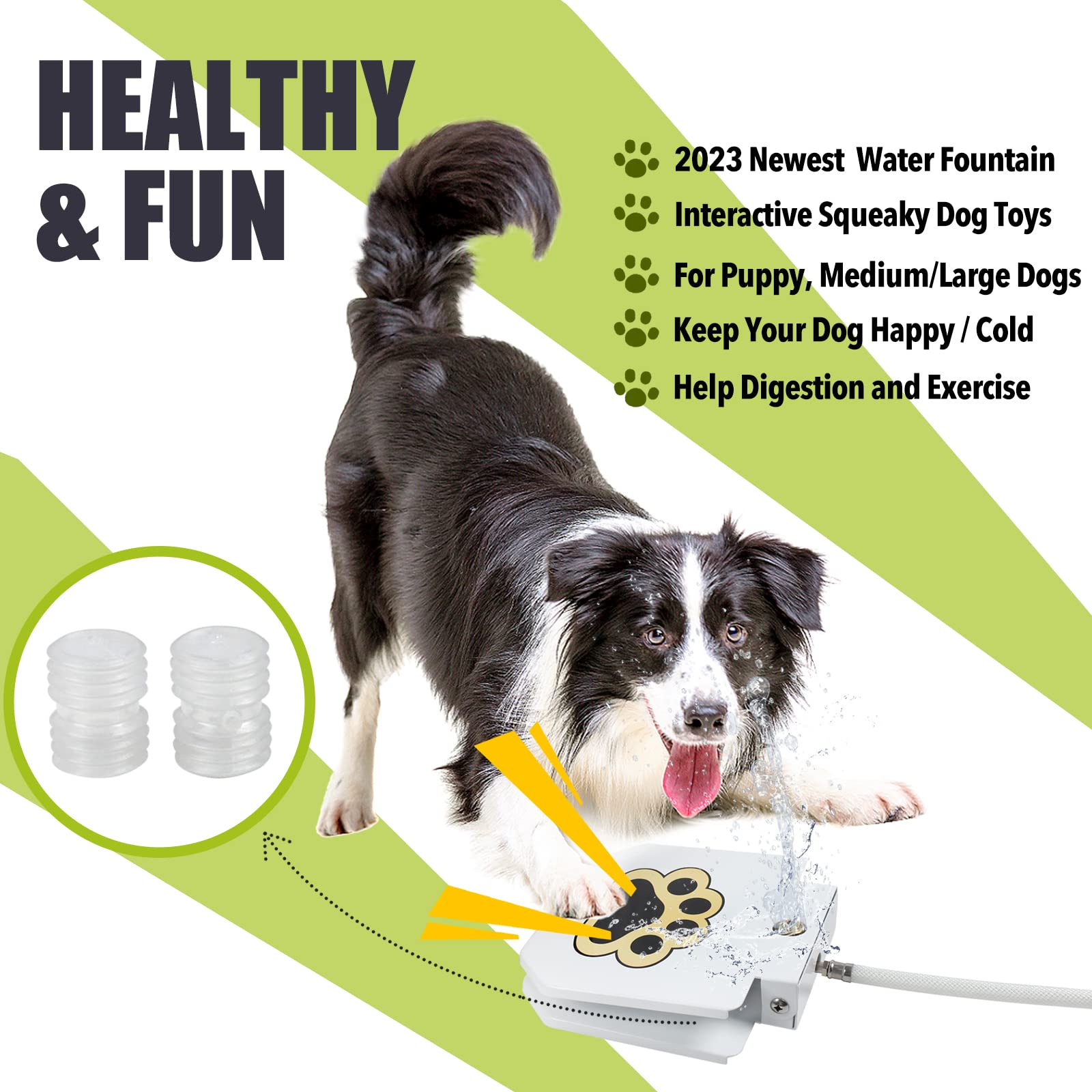 Poofzy dog water fountain hose setup shows easy installation and quick use