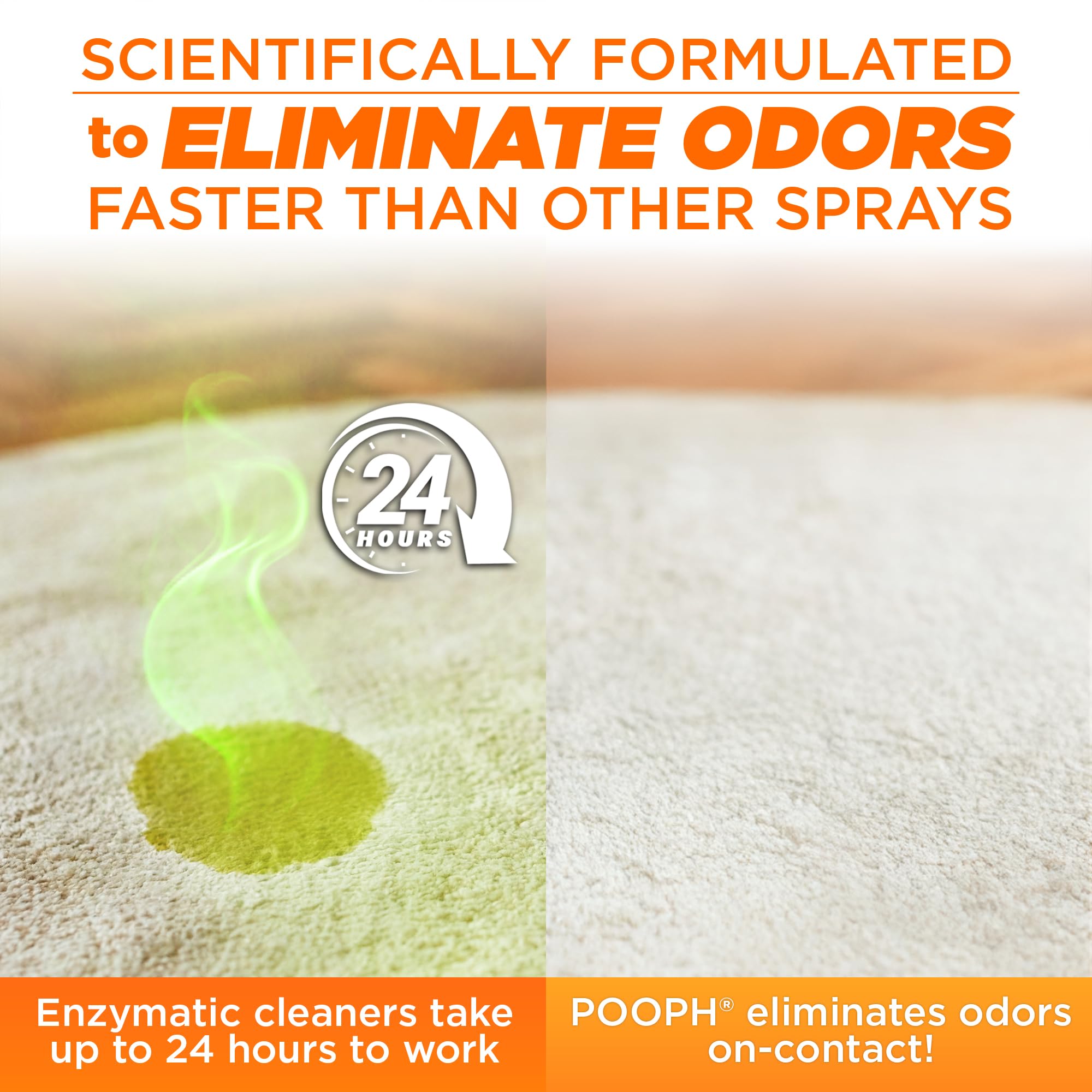 POOPH Kitty Spray safe-for-pets image shows plants and kids, illustrating pet-friendly, home-safe use.
