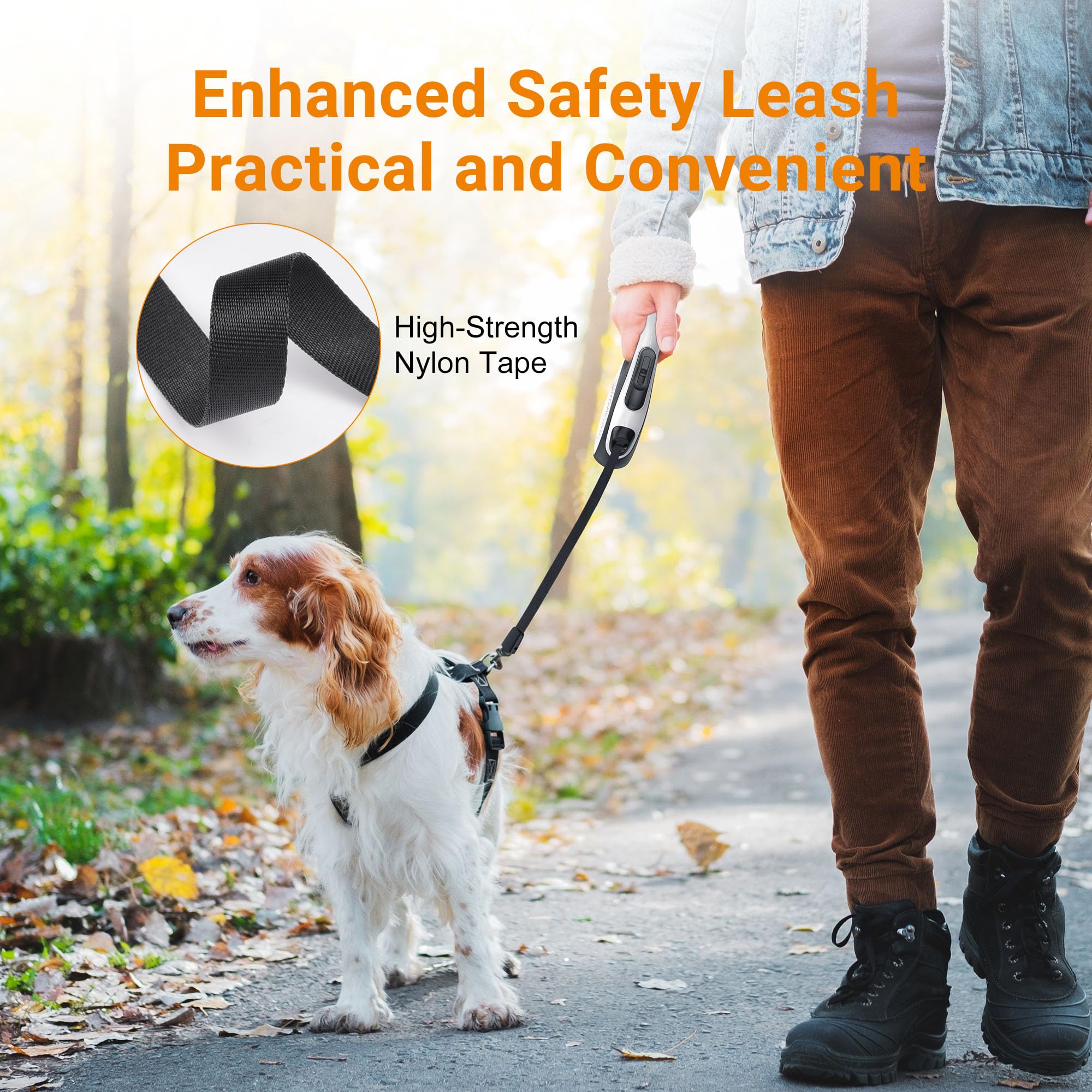 Poozonlife retractable leash in use during a daily walk