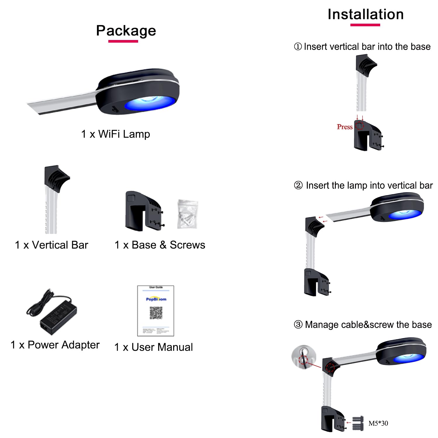 PopBloom RL60 rimmed and rimless installation for versatile aquarium mounting.