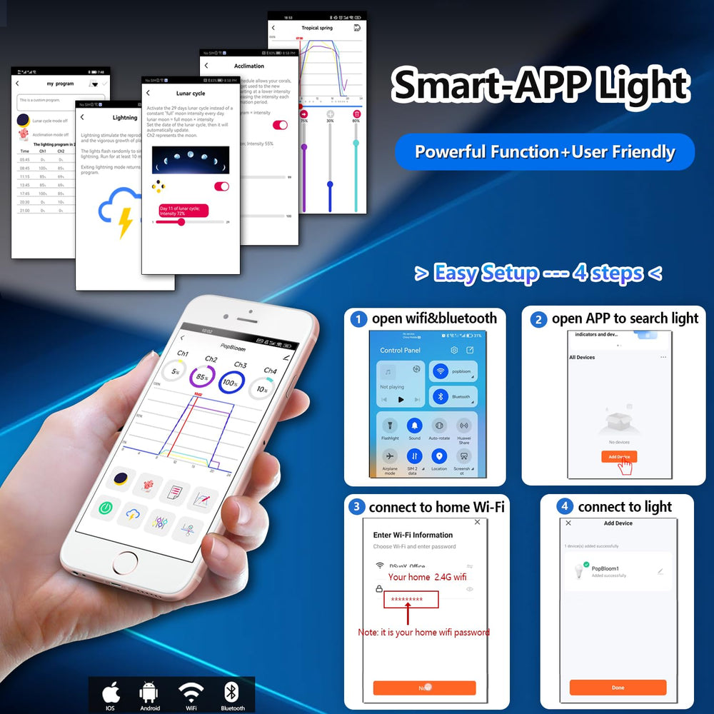 PopBloom RL60 SmartLife app control enables easy wireless setup and programming.
