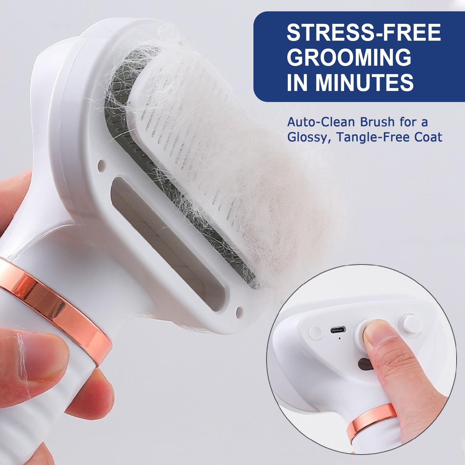 POPET slicker brush bristles gently detangle and massage during brushing.