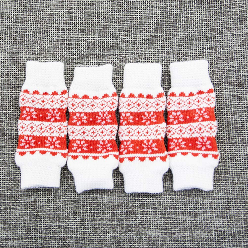 POPETPOP cat and dog leg warmers with snow design add festive style and warmth.