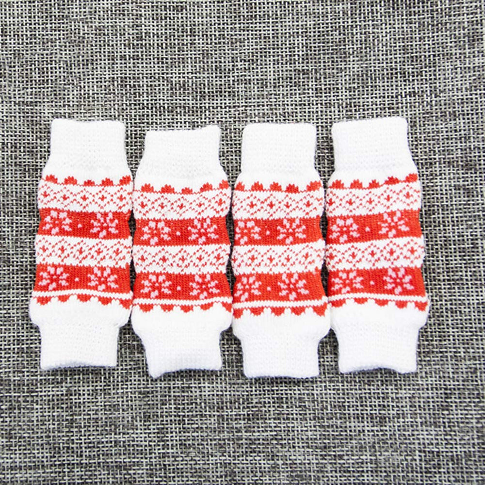 POPETPOP cat and dog leg warmers with snow design add festive style and warmth.
