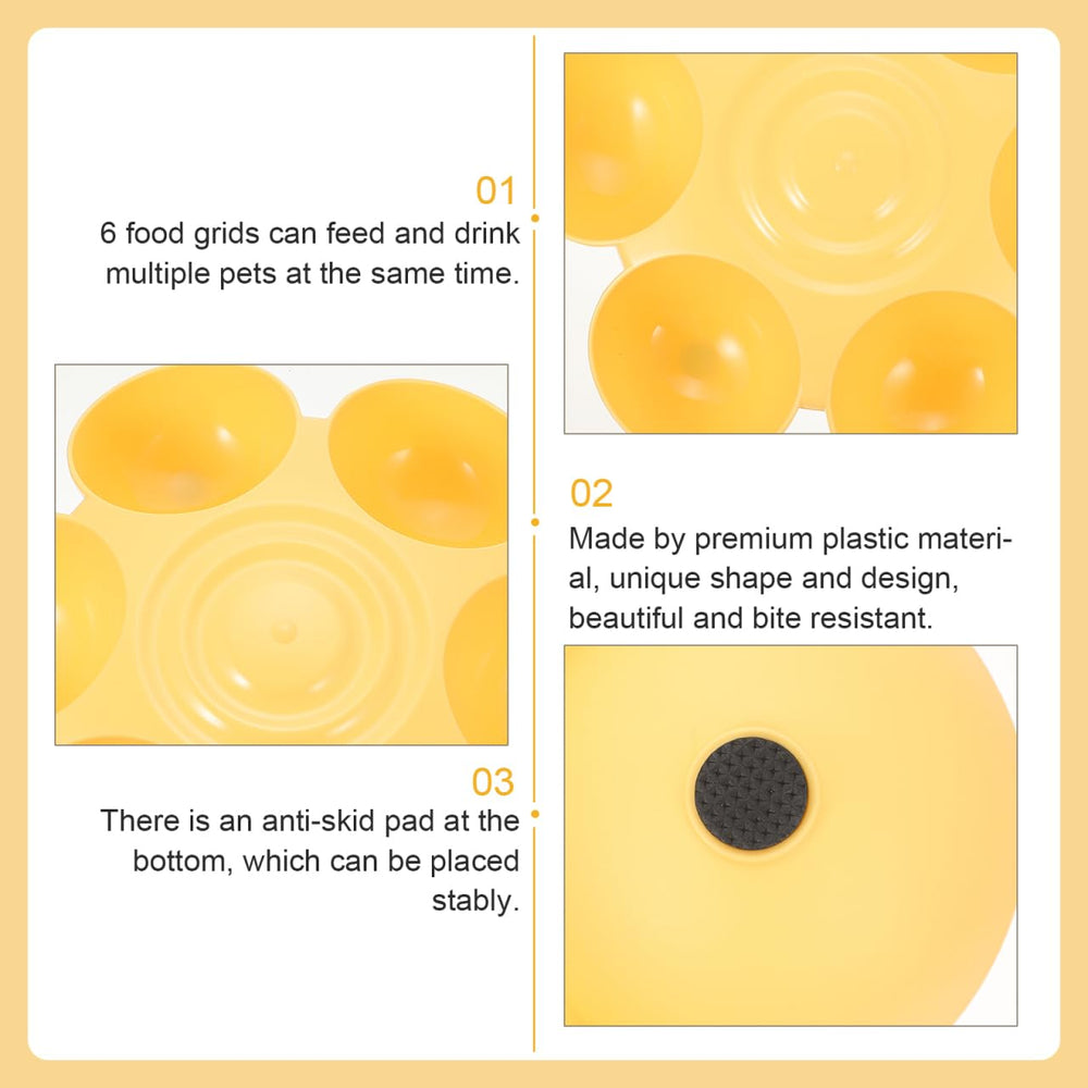 POPETPOP yellow feeding station highlights non-toxic PP construction for safety.