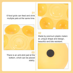 POPETPOP yellow feeding station highlights non-toxic PP construction for safety.