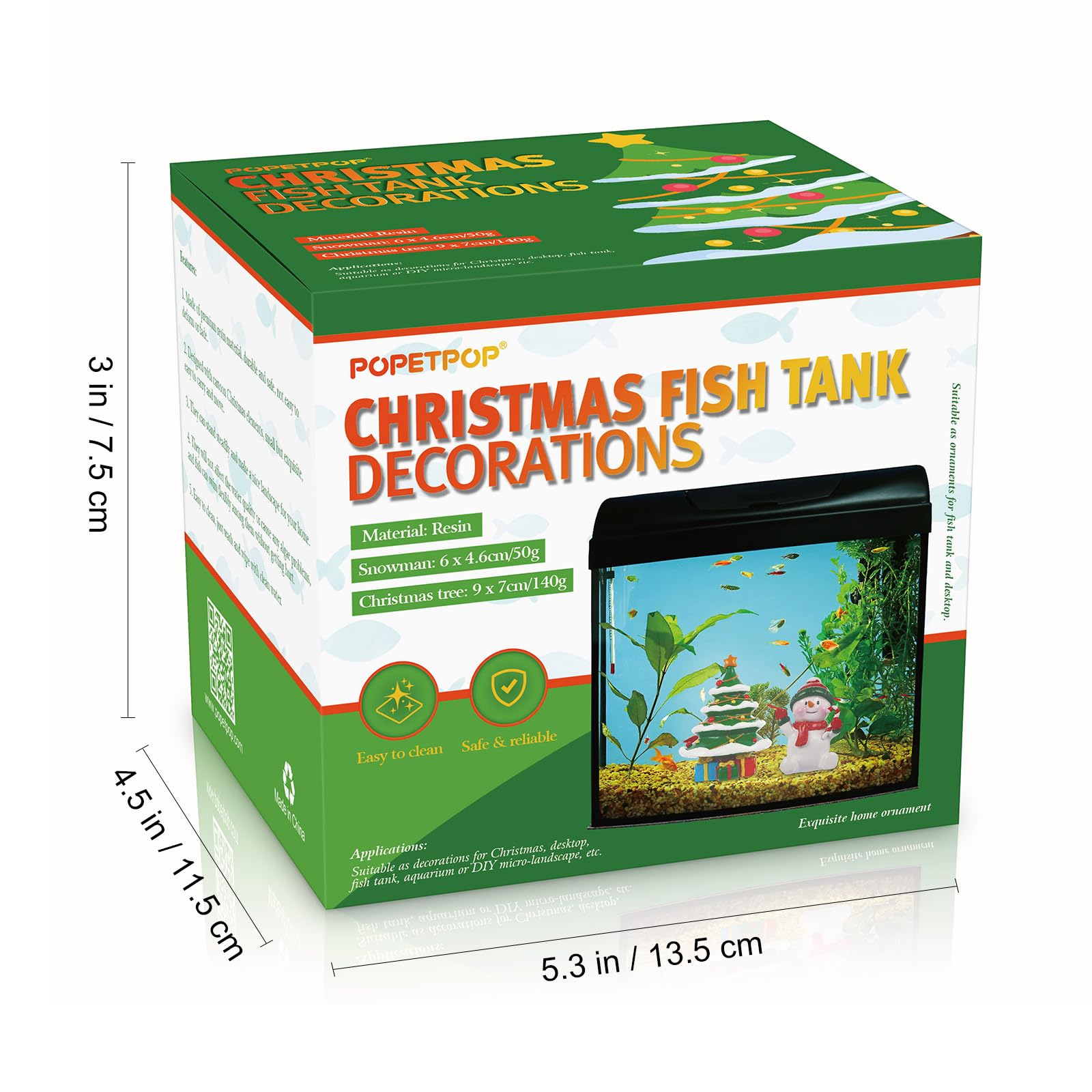 POPETPOP Christmas aquarium table decor doubles as a cute display accent.
