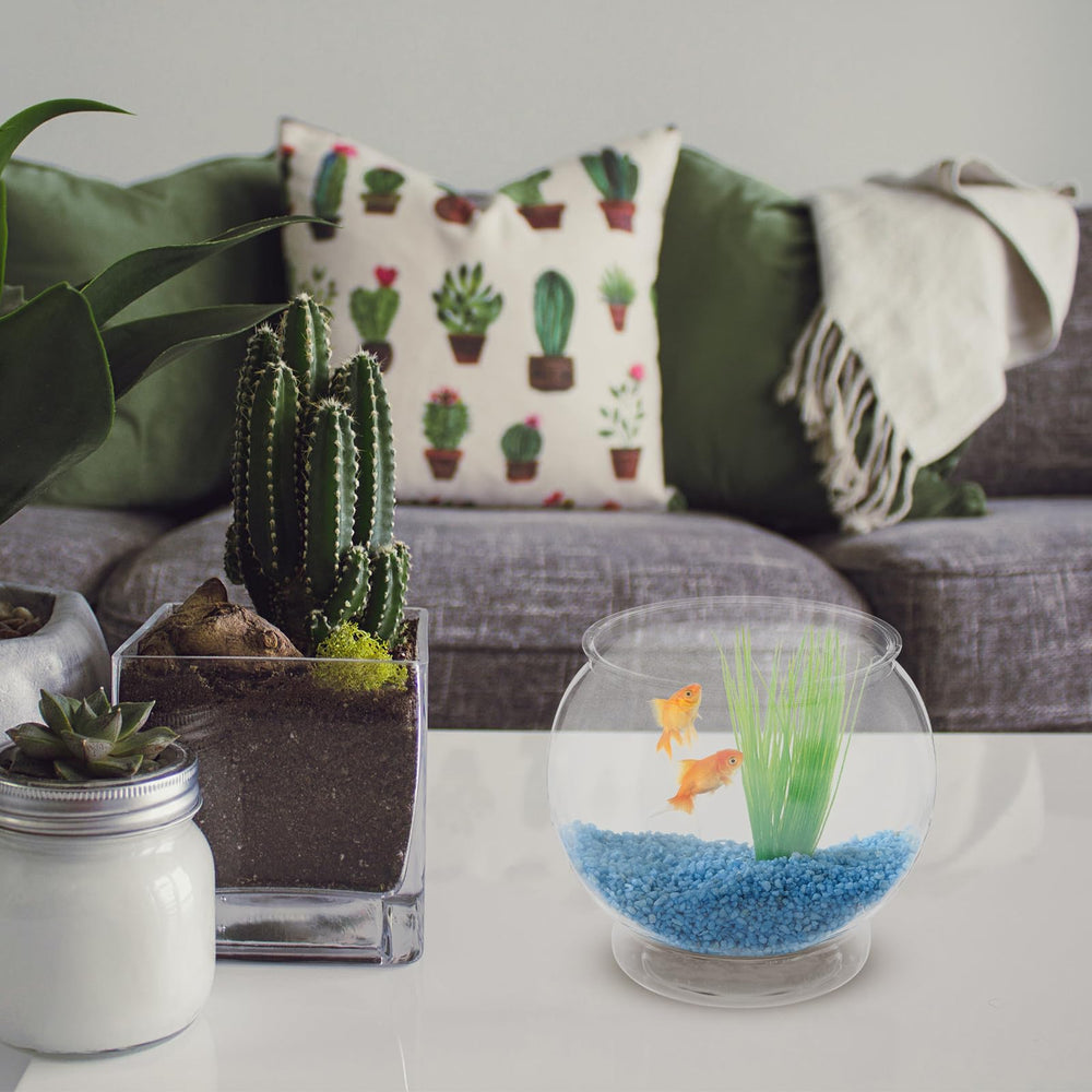 POPETPOP clear round fish bowl showing unobstructed viewing of aquatic life