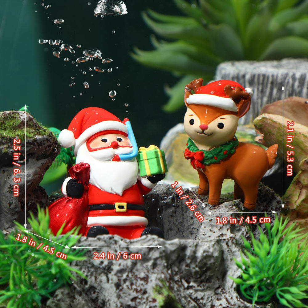 POPETPOP holiday aquarium decoration setup enhances tank aesthetics and festive mood.