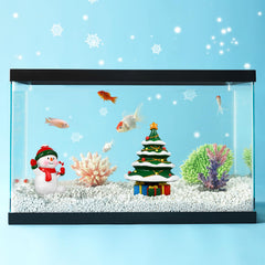 POPETPOP micro landscape snowman decor creates a playful focal point in aquariums.