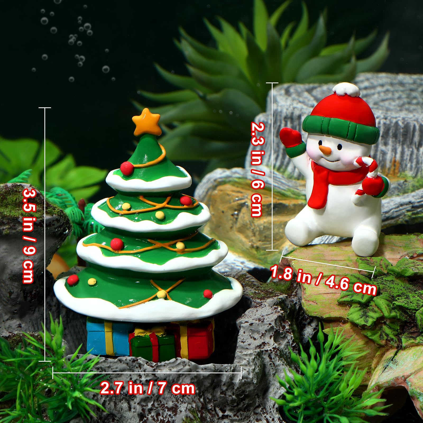 POPETPOP resin tree decor resists fading for long-lasting holiday scenes.