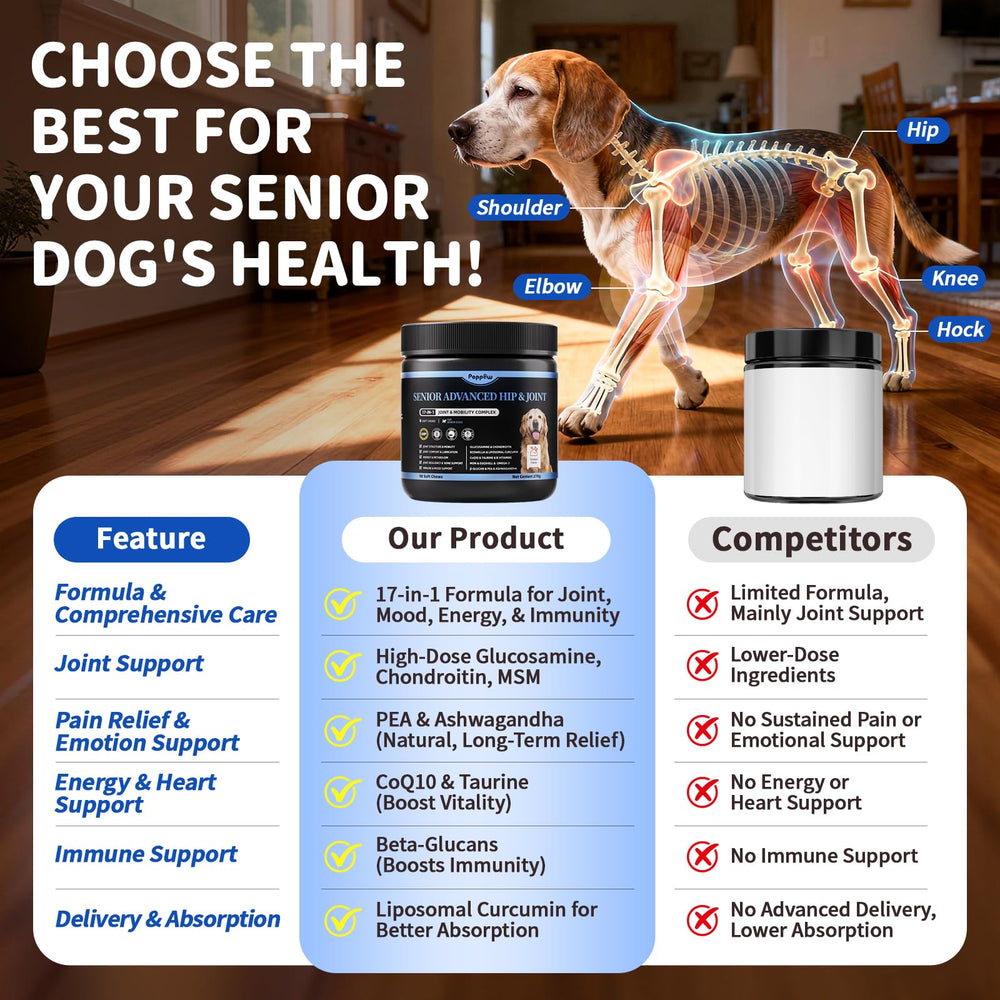 POPPAW chicken flavor chews offering tasty senior dog joint support.