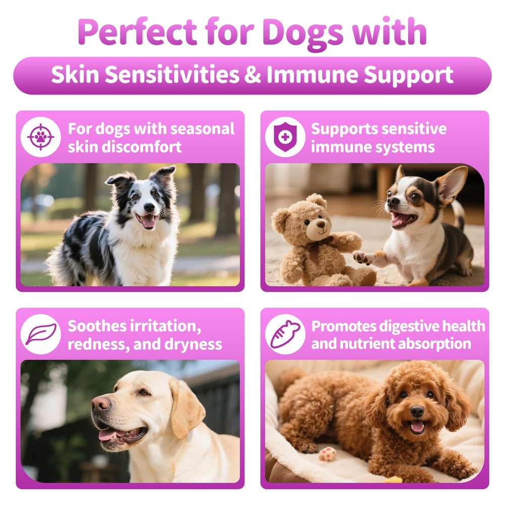 Poppaw dog allergy chews chicken flavor serving demonstrates tasty daily dose